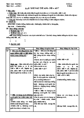 Toán 8 - Tiết 11 bài 8 Khi nào thì am + mb  ab